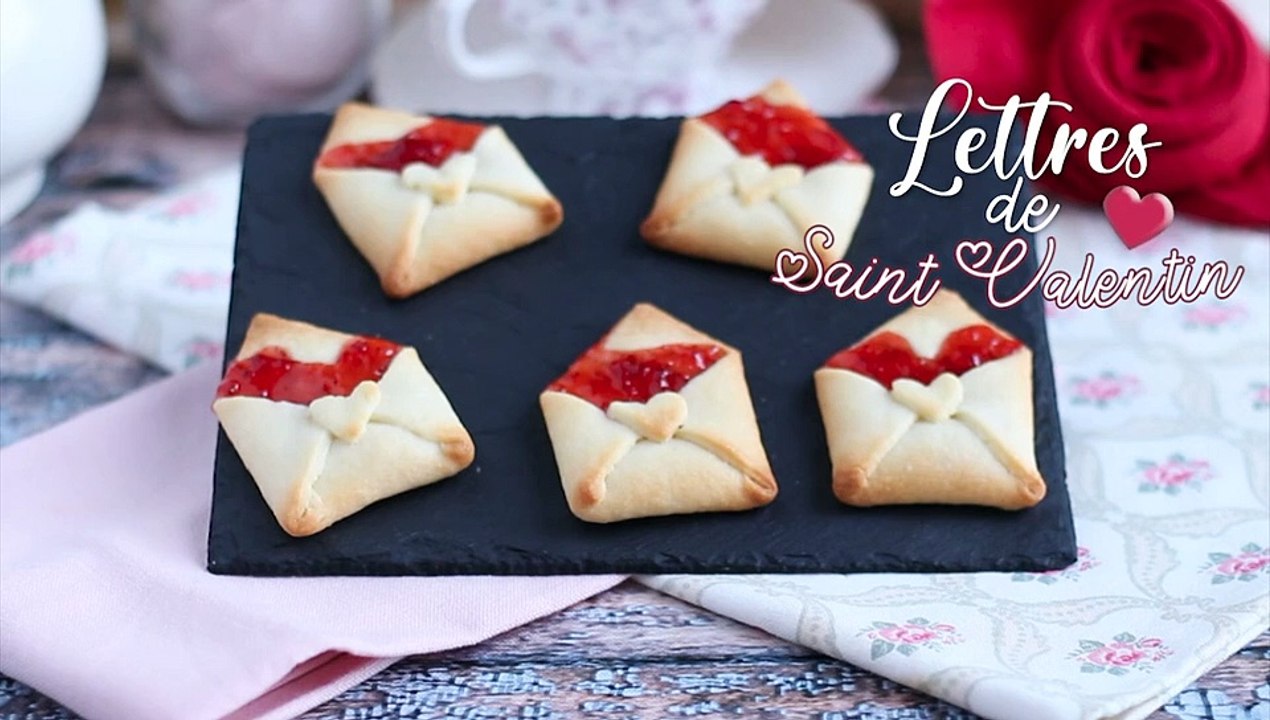 Mürbegebäck 'liebesumschläge' für den valentinstag
