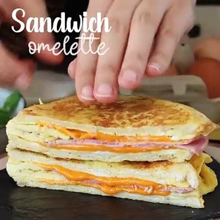 Express-omelett-sandwich – french-toast-omelett-sandwich – eier-sandwich-hack