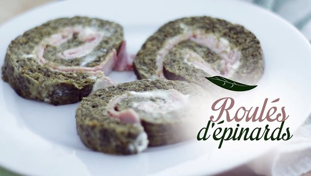 Roulés aux épinards, jambon, fromage frais