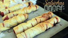 Salsichas múmia de halloween