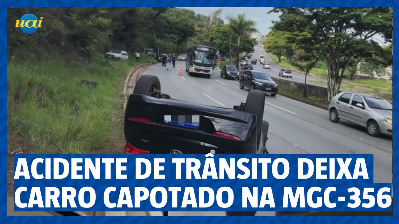 Acidente de trânsito deixa carro capotado na MGC-356
