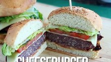 Cheeseburger vegetariano de feijão vermelho