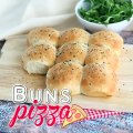 Pizzabrötchen, brötchen gefüllt mit schinken und käse