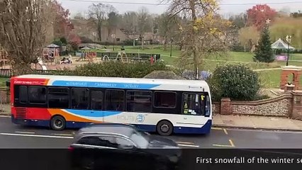First snow of the winter seen in Farnham