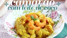Caril de camarão com leite de coco