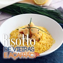 Risotto de vieiras e açafrão