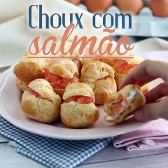 Choux com salmão defumado