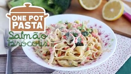 One pot pasta - salmão e brócolis