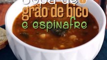 Sopa de grão de bico e espinafre