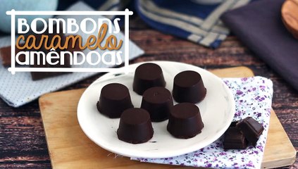 Bombom de caramelo salgado e amêndoas