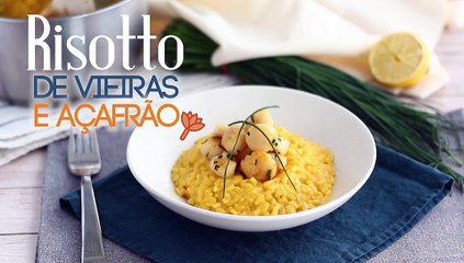 Risotto de vieiras e açafrão