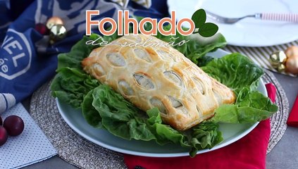 Folhado de salmão e espinafre
