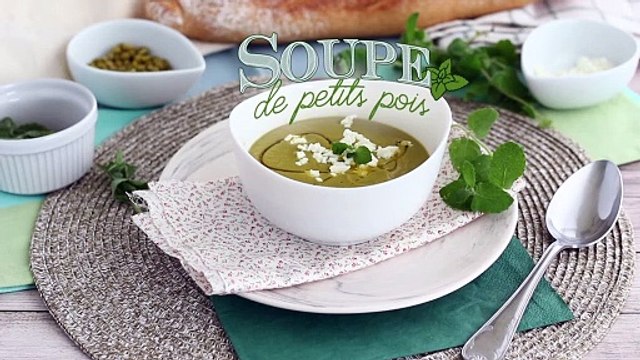 Soupe froide de petits pois rapide