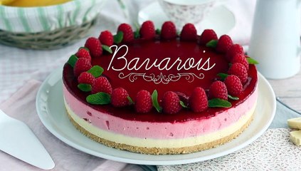 Bolo mousse framboesa e chocolate branco, bavarois