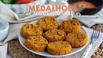 Medalhões de lentilha vermelha e cenoura