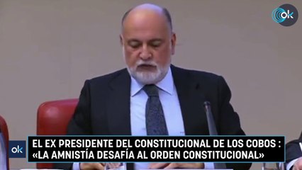 El ex presidente del Constitucional De los Cobos : «La amnistía desafía al orden constitucional»