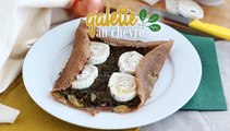 Galette de sarrasin aux épinards, jambon et fromage de chèvre