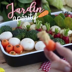 Potager pour l'apéritif (houmous et petits légumes)