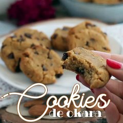 Cookies de okara (resíduos do leite vegetal), sabor chocolate