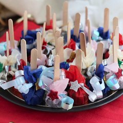 Pirulito para chocolate quente: chocolate amargo + marshmallow