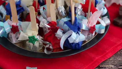 Pirulito para chocolate quente: chocolate amargo + marshmallow