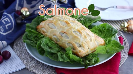 Salmone in crosta con spinaci