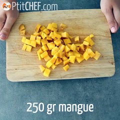 Glace à la mangue sans sorbetière