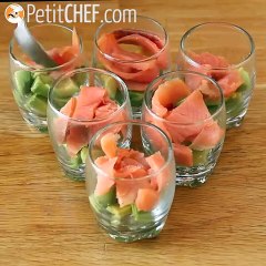 Verrine express de salmão e abacate