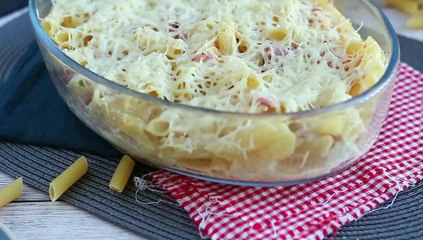 Gratin de pâtes jambon fromage