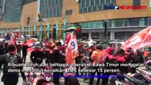 Ribuan Buruh di Jawa Timur Blokade Jalan, Tuntut Kenaikan UMK 15 Persen