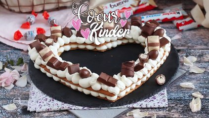 Heart cake au kinder - tarte cœur au kinder pour la saint valentin