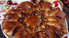 Brioche estrela de natal recheada com nutella