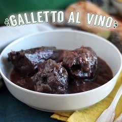Galletto al vino (coq au vin)