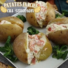 Pommes de terre farcies au saumon fumé et fromage frais