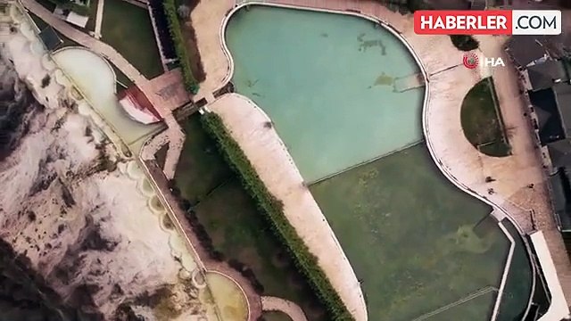 Bolu'nun Pamukkale'si Akkaya Travertenleri doğasıyla yaz kış vatandaşların ilgisini çekiyor