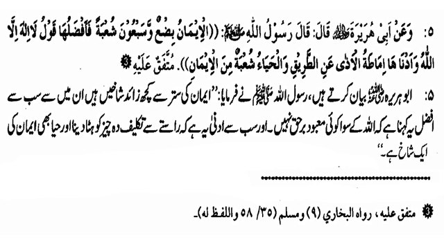 Iman ki kitni sakhi hai Mishkat ul masabeeh hadees e nabvi in urdu hadees number (5)