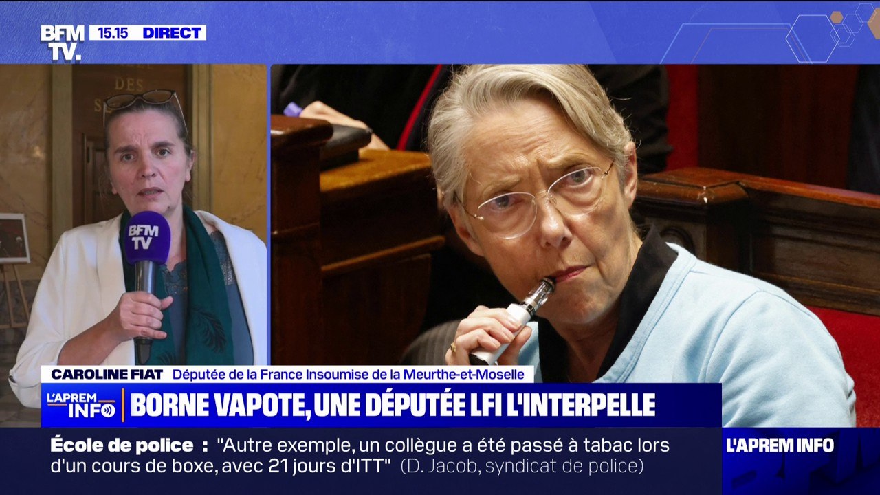 "La loi est la même pour tout le monde": Caroline Fiat, députée LFI, recadre Élisabeth Borne qui vapote à l'Assemblée nationale