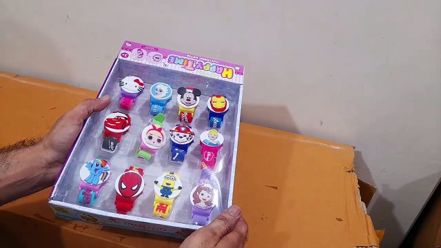 Unboxing and Review Spiderman, Frozen, Ben 10, Hello Kitty, Iron Man Avenger Digital Watch for Kids with Music Disco Lights