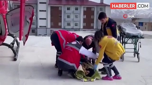 Helikopter ambulans böbrek hastası için havalandı