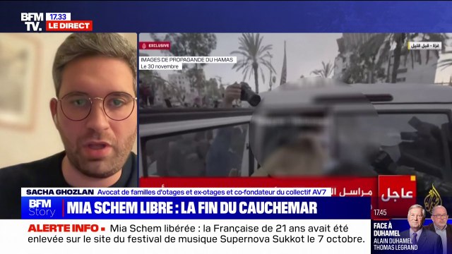 Libération de Mia Schem: C'est un immense soulagement , pour Sacha Ghozlan (avocat de familles d'otages et ex-otages)