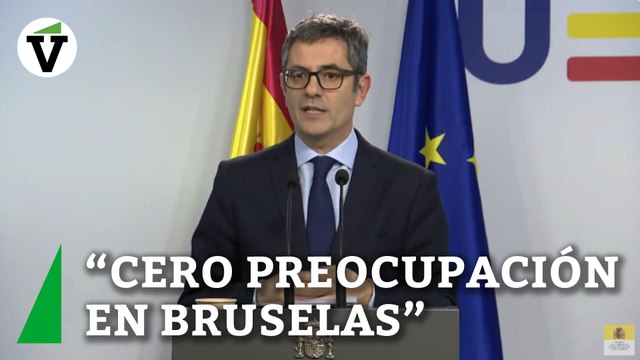 Bolaños, tras reunirse con la Comisión Europea: Hay cero preocupación por la ley de amnistía