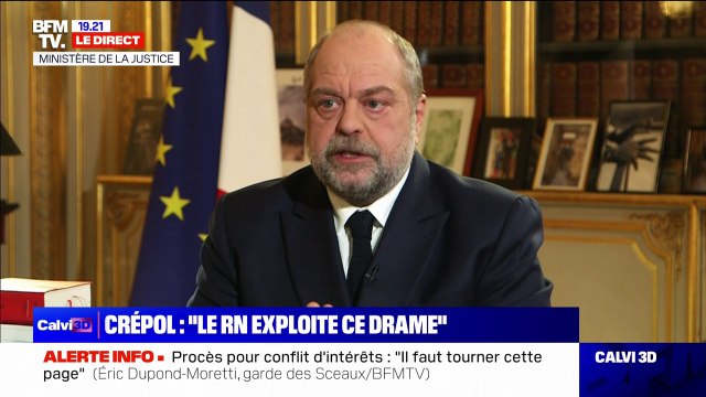 Crépol: Ce que je n'aime pas dans l'attitude du RN, c'est l'exploitation de ce drame , réagit Éric Dupond-Moretti