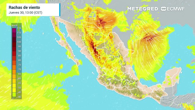 Temporal frío, con lluvias dispersas y vientos fuertes en el Noroeste y Norte del territorio mexicano