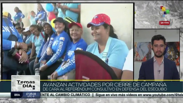 En Venezuela prosiguen las actividades de cierre de campaña de cara el referendo sobre el Esequibo
