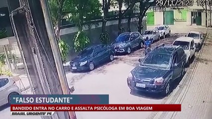 Falso estudante: bandido entra no carro e assalta psicólogaem Boa Viagem