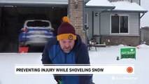 Preventing injury while shoveling snow