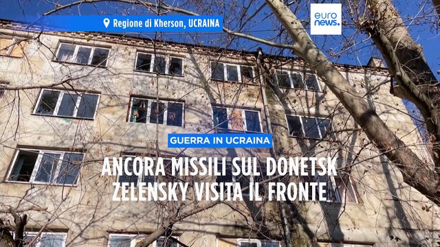 Ucraina, ancora missili sul Donetsk. Zelensky visita le truppe al fronte
