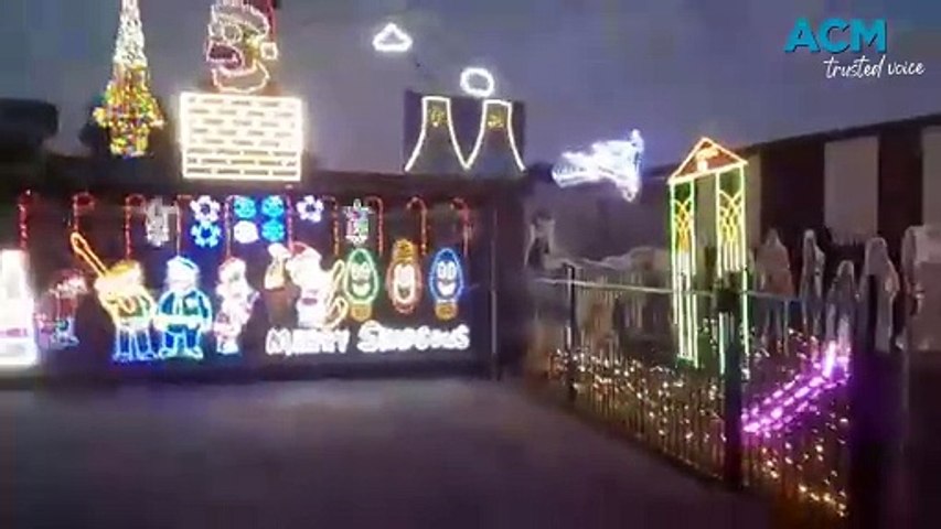 Simpsons themed light display at 8 Marshall Street, West Wodonga