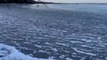 Unusual ‘pancake’ ice phenomenon covers lake in Wisconsin as temperatures drop