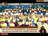 Atletas paralímpicos reciben certificado de las becas deportivas Simón Bolívar